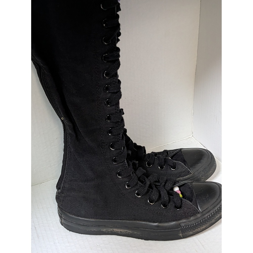 Converse All Star Knee High XX Hi Black Lace Up Boots Women's 7 Men's 5